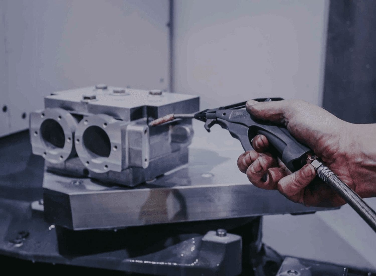 Product being manufactured during machining process