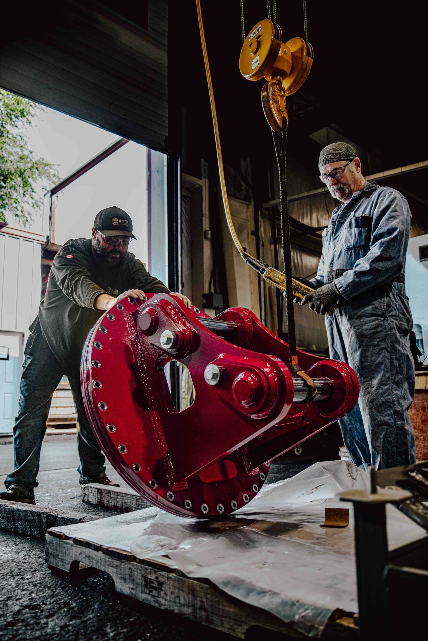 Waycon Employees prepare a custom metalwork project