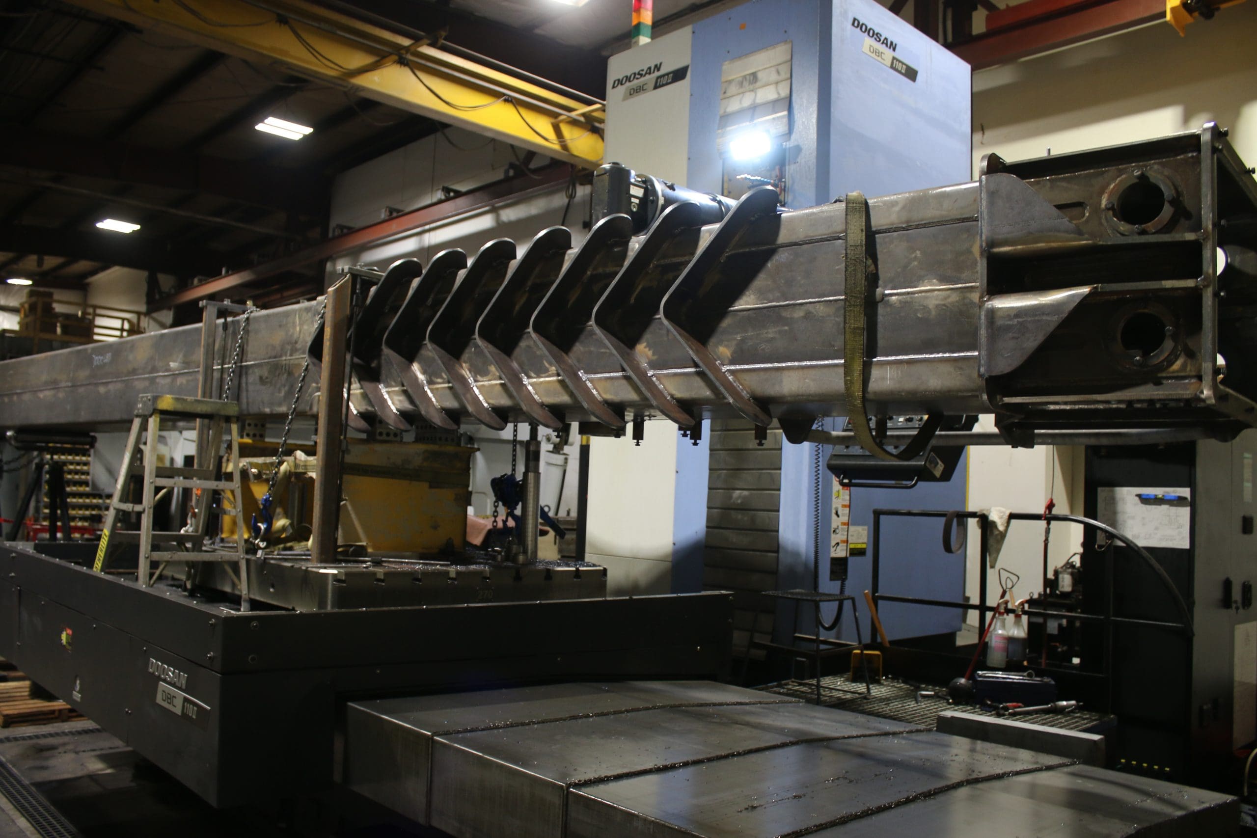 Custom metal machinery being manufactured at Waycon Manufacturing.